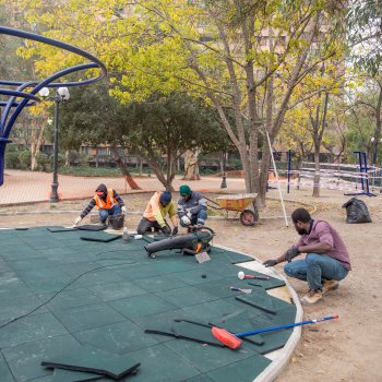 Más de un 60% de avance llevan obras deportivas del Parque Inés de Suárez