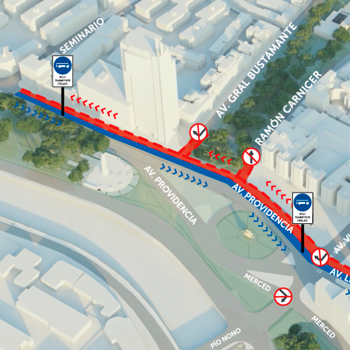 Informamos desvíos en Plaza Baquedano por obras de Nueva Alameda – Providencia